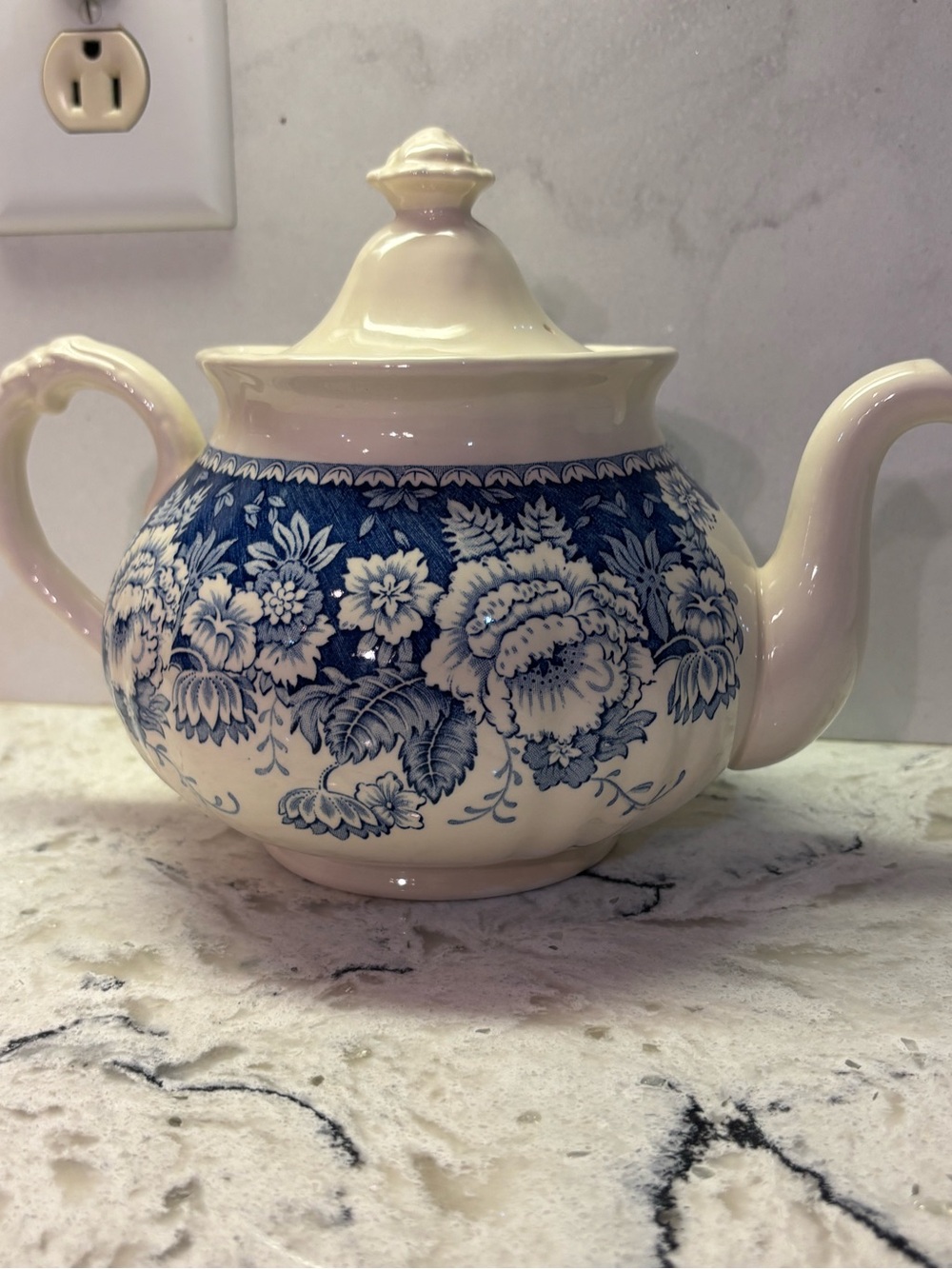 Crabtree and Evelyn Blue and White Teapot